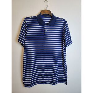 Ralph‎ Lauren RLX Men's L Blue Strip Golf Polo Shirt